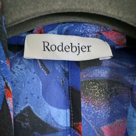 Rodebjer Women's Tennessee Blue Print Chiffon Wrap Kimono Top XS - Picture 6 of 7